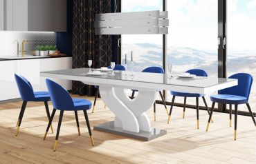Stół rozkładany BELLA 160 - Szary / Biały
